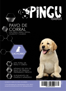 PINGU CACHORRO PAVO DE CORRAL,PEREJIL,PAPAYA,ORTIGA, CALABACIN Y CALABAZA 2KG
