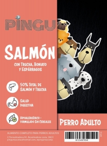 PINGU SALMON CON TRUCHA,BONIATO Y ESPARRAGOS GRAIN FREE ADULTO 2KG
