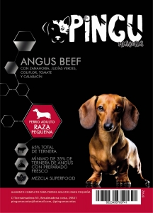 PINGU ADULTO RAZA PEQUEA TERNERA ANGUS CON ZANAHORIA,JUDIAS VERDES, COLIFLOR, TOMATE Y CALABACIN 2KG